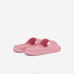 Lacoste slides de alça de logotipo sintético croco 2.0 mulheres rosa 13c 88BL2733 - Image 2