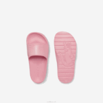 Lacoste slides de alça de logotipo sintético croco 2.0 mulheres rosa 13c 88BL2733 - Image 3