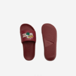 Lacoste slides sintéticos croco mulheres amarelo bordô amr 88BL2706 - Image 4