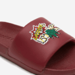 Lacoste slides sintéticos croco mulheres amarelo bordô amr 88BL2706 - Image 6