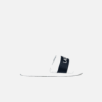 Lacoste slides sintéticos e têxteis croco mulheres branco e marinho 042 88BL2710