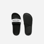 Lacoste slides sintéticos e têxteis croco mulheres preto e branco 312 88BL2709 - Image 4