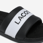 Lacoste slides sintéticos e têxteis croco mulheres preto e branco 312 88BL2709 - Image 6
