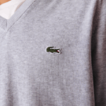 Lacoste suéter de algodão orgânico com decote em V homens chine cinza cca 88BL1568 - Image 4