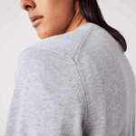 Lacoste suéter de algodão orgânico com decote em V homens chine cinza cca 88BL1568 - Image 6