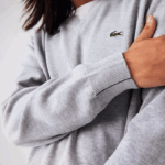 Lacoste suéter de algodão orgânico com decote em V homens chine cinza cca 88BL1568 - Image 7