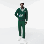Lacoste suéter de distintivo cômico homens verde branco ano 88BL1379 - Image 2