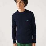 Lacoste suéter de jérsei de lã com estampa manchada de ajuste regular homens azul marinho 7cg 88BL1507 - Image 2