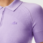 Lacoste suéter de malha com zíper mulheres gfu roxo 88BL2637 - Image 2