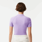 Lacoste suéter de malha com zíper mulheres gfu roxo 88BL2637 - Image 3