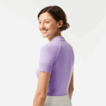 Lacoste suéter de malha com zíper mulheres gfu roxo 88BL2637 - Image 4