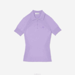 Lacoste suéter de malha com zíper mulheres gfu roxo 88BL2637 - Image 5