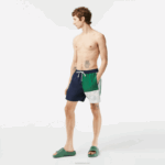 Lacoste sunga de poliéster reciclado colorblock homens azul marinho verde branco ast 88BL520