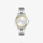Lacoste swing relógio de aço inoxidável de 3 mãos mulheres cinza 000 88BL2918