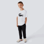 Lacoste t-shirt oversized croc camisa técnica de tênis esportivo crianças branco preto au8 88BL3019 - Image 2