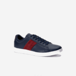 Lacoste tênis carnaby evo couro e camurça homens marinho e vermelho escuro 5a5 88BL1717