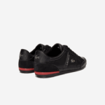 Lacoste tênis de couro chaymon homens preto vermelho 1b5 88BL1708 - Image 3