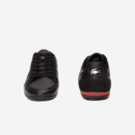 Lacoste tênis de couro chaymon homens preto vermelho 1b5 88BL1708 - Image 5