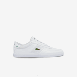 Lacoste tênis de couro do tribunal homens branco 21g 88BL1913
