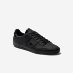 Lacoste tênis de couro perfurado chaymon homens preto 02h 88BL1711