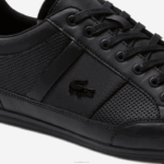 Lacoste tênis de couro perfurado chaymon homens preto 02h 88BL1711 - Image 6