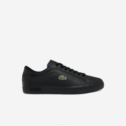 Lacoste tênis de couro polido powercourt homens preto 02h 88BL1846