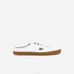 Lacoste tênis de lona ziane mule mulheres branco e chiclete y37 88BL2732
