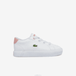 Lacoste tênis gripshot bebês branco e rosa claro 1a9 88BL2970