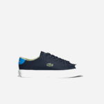 Lacoste tênis gripshot de couro e camurça homens marinho e off white j18 88BL1899