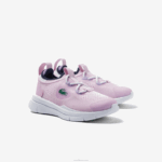 Lacoste tênis run spin knit com contraste de cor têxtil bebês rosa e branco f50 88BL2982 - Image 2