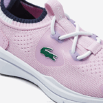 Lacoste tênis run spin knit com contraste de cor têxtil bebês rosa e branco f50 88BL2982 - Image 6
