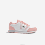 Lacoste tênis sintético parceiro juniores branco e rosa b53 88BL3311