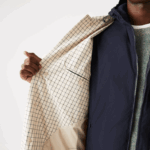 Lacoste trincheira de verificação 3 em 1 Heritage homens bege branco a8m 88BL1290 - Image 3