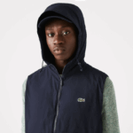 Lacoste trincheira de verificação 3 em 1 Heritage homens bege branco a8m 88BL1290 - Image 9