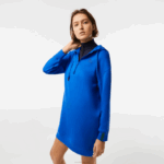 Lacoste vestido piquê de algodão solto mulheres azul k1q 88BL2473 - Image 3