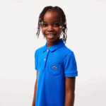 Lacoste vestido polo de algodão garotas azul kxb 88BL3084 - Image 2