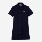 Lacoste vestido polo de algodão orgânico mulheres azul marinho 166 88BL2379