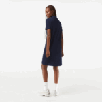 Lacoste vestido polo malha piquê mulheres azul marinho 166 88BL2361 - Image 3
