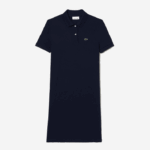 Lacoste vestido polo malha piquê mulheres azul marinho 166 88BL2361 - Image 4