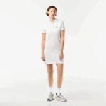 Lacoste vestido polo malha piquê mulheres branco 001 88BL2360