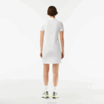 Lacoste vestido polo malha piquê mulheres branco 001 88BL2360 - Image 3