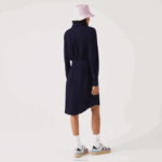 Lacoste vestido polo piquê de algodão ajustável mulheres azul marinho 166 88BL2491 - Image 3
