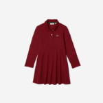 Lacoste vestido polo piquê garotas bordeaux ypw 88BL3281