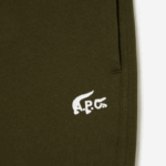 lacoste x a.p.c. calça de lã de algodão homens verde caqui wtw 88BL1196 - Image 4