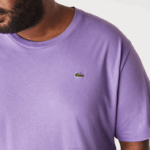 Lacoste xl regular fit pima camiseta de jérsei de algodão homens gfu roxo 88BL822 - Image 2
