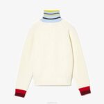 suéter de lã com nervuras lacoste x goop mulheres branco r1t 88BL2673 - Image 4